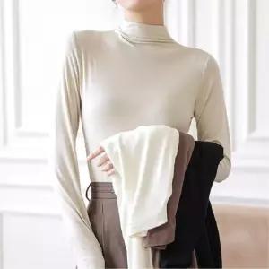 [리빌모아]여자 심플 무지 반폴라 모달 이너 긴팔 티셔츠 OCW-TSA-SWEC8398