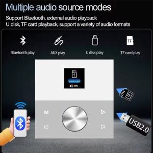 벽걸이 형 홈 오디오 전력 증폭기 86 Bluetooth 사운드 제어판 2X50W/4X30W 배경 음악 플레이어 시스템