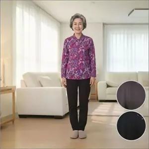 할머니옷 중년 할머니 세미팬츠 밴딩 겨울 기모바지 몸빼바지 여자