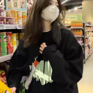 [리빌모아]여자 루즈핏 그래피티 프린팅 기모안감 맨투맨 OCW-TSW-SWFGRBV1