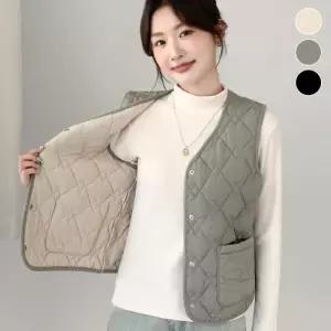 [리빌모아]겨울 여자 기모안감 브이넥 패딩 조끼 DMESW-VEP-STS14280183