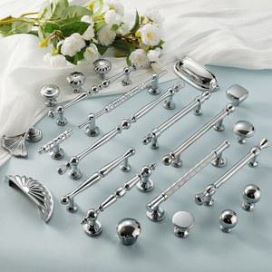 밝은 크롬 실버 아연 신발 옷장 하드웨어에 서랍 가구 합금 대한 캐비닛 현대 미니멀리스트 손잡이