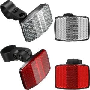 핸들바 및 시트트 자전거 안전 경고 반사판 빨간색과 흰색을 위한 HESTYA 4 앞뒤 바퀴 스포크