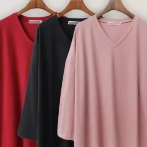 [리빌모아]여자 빅사이즈 루즈핏 7부 슬리브 티셔츠 OCW-TSA-SWFGR9JF