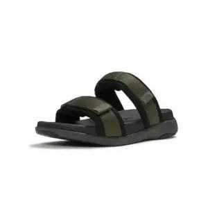 핏플랍 남성 F-모드 GO 조절 가능 패딩 웨빙 투 바 슬라이드 - 딥 올리브블랙 300150