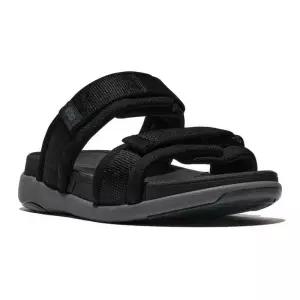 핏플랍 남성 F-모드 GO 조절 가능 패딩 웨빙 투 바 슬라이드 - 블랙 FT64K1D085 300129