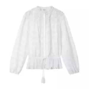 이자벨마랑 레이스 트림 플리츠 드로스트링 셔츠 26PHT0767FA D1J05E20WH