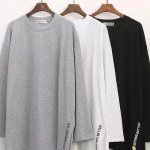 [리빌모아]여자 빅사이즈 심플 레터링 트임 긴팔 티셔츠 OCW-TSA-SWFGR9JE