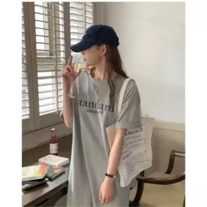 [리빌모아]여자 스탠다드 라운드 옆트임 반팔 롱 원피스 SDW-OPS-SUC0129