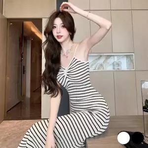 [리빌모아]여자 캐주얼 스트라이프 슬림 끈나시 원피스 SDW-OPS-SURD337