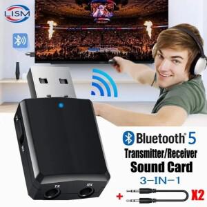 CMAOS USB Bluetooth 5.0 송신기 수신기 3 in 1 EDR 어댑터 동글 3.5mm AUX TV PC 헤드폰 홈 스테레오 자동