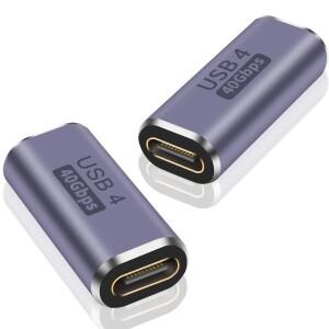 USB C 암-암 커플러 40Gbps 3.2 OTG 어댑터 익스텐더 8K 비디오 100W 케이블 Thunderbolt 4 용 고속 충전