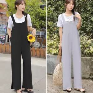 [리빌모아]여자 민소매 와이드 점프슈트 옆트임 원피스 SDW-OPS-SLLB113