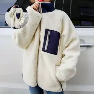 체크가디건 양면 양털 자켓 후리스 집업점퍼 여성아우터 패션룩