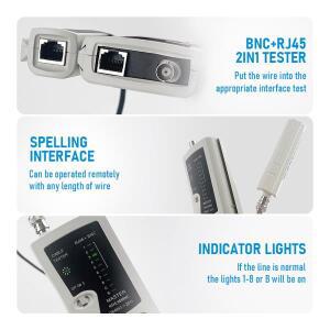 네트워크 수리 키트 원격  BNC 동축 RJ45 케이블 Lan 테스터 Cat5 6 UTP 도구