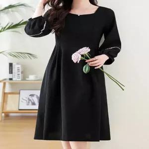 [비바로그][비바로그] 로인나 스퀘어넥 소매 수술 원피스