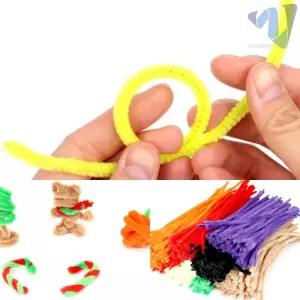 미술 공예 모루 철사 인형 만들기 재료 형광노랑색 30cm 100개입