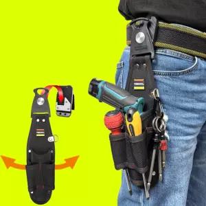 도구 벨트 주최자 회전식 사이드 주머니 전기 기사 허리 보관 가방 계약자 지붕 시공자 배관공