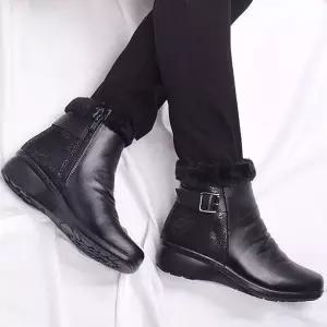 첼시부츠 겨울 엄마 부츠 중년 여성 방한 털 앵클 신발