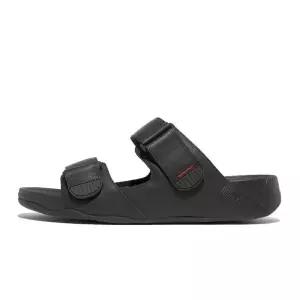 핏플랍 남성 고흐 목 레더 슬라이드 - 블랙 FT61K1D045 289319