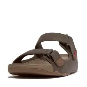 핏플랍 남성 고흐 목 레더 슬라이드 - 다크 브라운 FT61K1D04D 289313