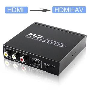 1080p HDMI TO CVBS AV 비디오 컨버터 자동 스케일러 디스플레이 어댑터 카메라 컴퓨터 DVD 노트북 PC-TV