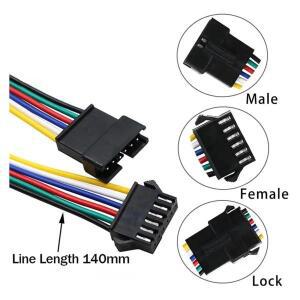 10/30/50PCS JST 커넥터 2핀 3핀 4핀 5핀 6핀 와이어 케이블 남성/여성용 호환 WS2812B SK6812 RGBW LED 스