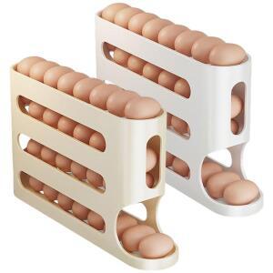 4단 자동 회전 계란 홀더 랙 냉장고 보관함 컨테이너 주방 디스펜서 정리함