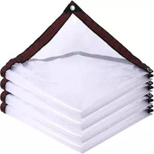 그로밋이 포함된 투명 방수 방수포 튼튼한 PVC 비닐 커버 야외/캠핑/식물/정원/닭장/고양이 배설물용 대형