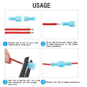 50 쌍 16-14 게이지 스페이드 분리 와이어 커넥터  절연 남성 여성 나일론  압착 단자 배선