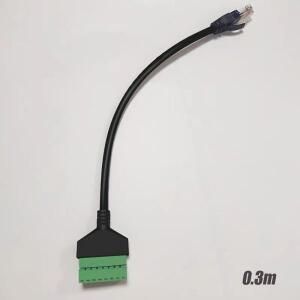 RJ45 이더넷 남성 8핀 AV 터미널 나사 어댑터 변환기 블록 플러그 케이블 CCTV DVR Camera30/20cm