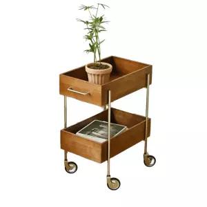 원목수입가구 카트 왜건 상하 상자 수입가구 원목색 주방