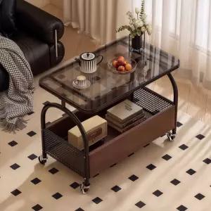 바퀴 협탁 철제 사이드테이블 고급 거실 수납 미니 트롤리