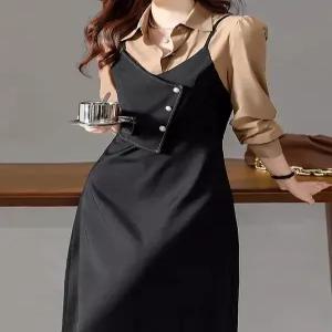 [비바로그][비바로그] 에셔 카라 셔츠 투피스형 원피스