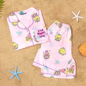 카카오프렌즈 스폰지밥 여성 파자마 잠옷 반팔잠옷 상하의