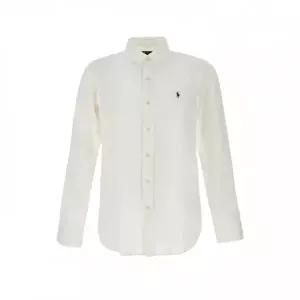 [폴로 랄프로렌]26SS 포니 자수 커스텀핏 린넨 셔츠 화이트 710966294 003