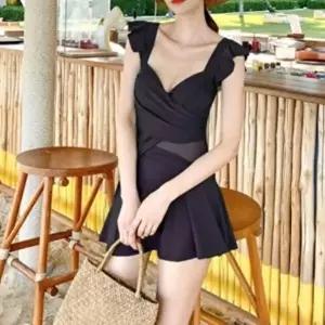 [옷자락]여성 여름 휴가 신축성 체형 보완 프릴 원피스 수영복