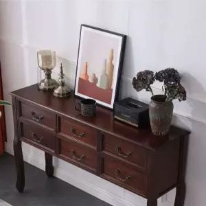 엔틱콘솔 화장대 와이드 장식장 테이블 서랍장 다크월넛