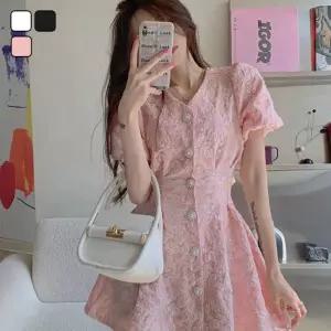 [리빌모아]여자 데일리 퍼프 소매 뒷트임 미니 원피스 DHTW-OPH-SN1964607