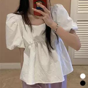 [리빌모아]여자 여름 스퀘어 레이스 반팔 블라우스 SDW-BLH-SURK1001934