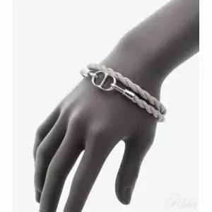 디올 26SS CD 아이콘 브레이드 가죽 더블 팔찌 B3210HOMLE 047