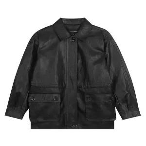 [버커루][버커루] 여성) 중힙기장 인조가죽 자켓 (B255LI600P) (P003793863)