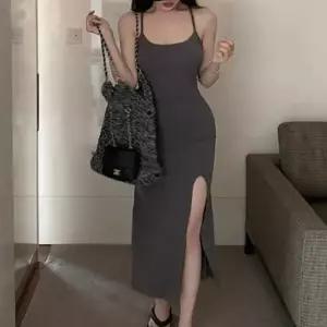 [리빌모아]여자 여름 옆트임 스트링 끈나시 롱 원피스 SDW-OPS-SNF1001623