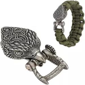 NBEADS 황동 파라코드 버클 앤티크 팔찌 EDC 땋은 로프 제작