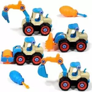 ( )DIY 공구 트럭 중장비 조립완구 4종 세트 불도저 포크레인 단체 선물 장난감