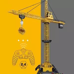 (옵션 무선조종 크레인)작동완구 타워크레인 장난감 1.3M 무선조종 RC카 블럭 중장비 건축 어린이 선물