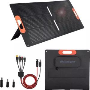 발전소 발전기용 VLAIAN 100W 휴대용 태양광 패널 MC4 출력이 있는 100와트 접이식 충전기 3-in-1 DC
