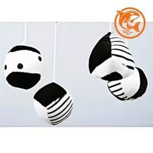 ( )모던 흑백 도형 아기방 인테리어 장식품 부드러운 모빌 장난감