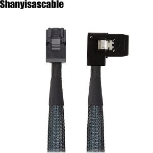 서버 케이블용 직각 SFF-8087, 미니 SAS HD SFF-8643, 36P 수-SAS 36P, 0.5M