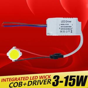 3W 5W 7W 10W 12W COB LED + 드라이버 전원 공급 장치 내장 정전류 조명 85-265V 출력 300mA 변압기